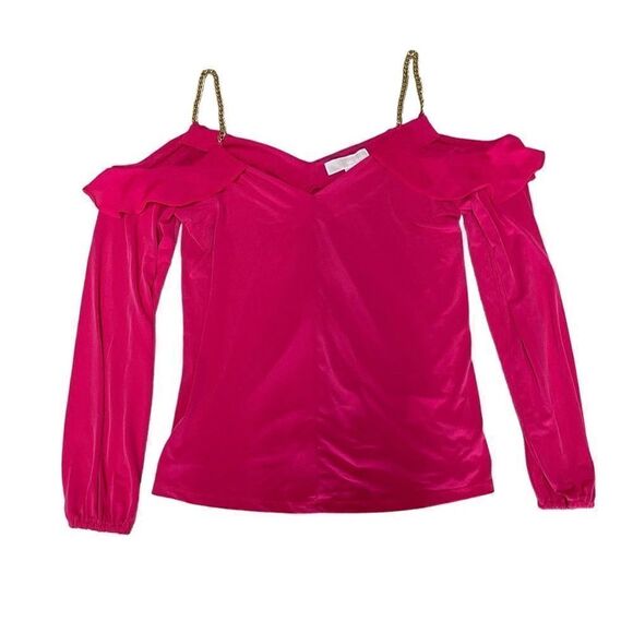 🌟75% OFF🌟NEW 🌟Michael Kors🌟Shoulder Off Gold Chain Long Sleeve Top - Picture 1 of 1